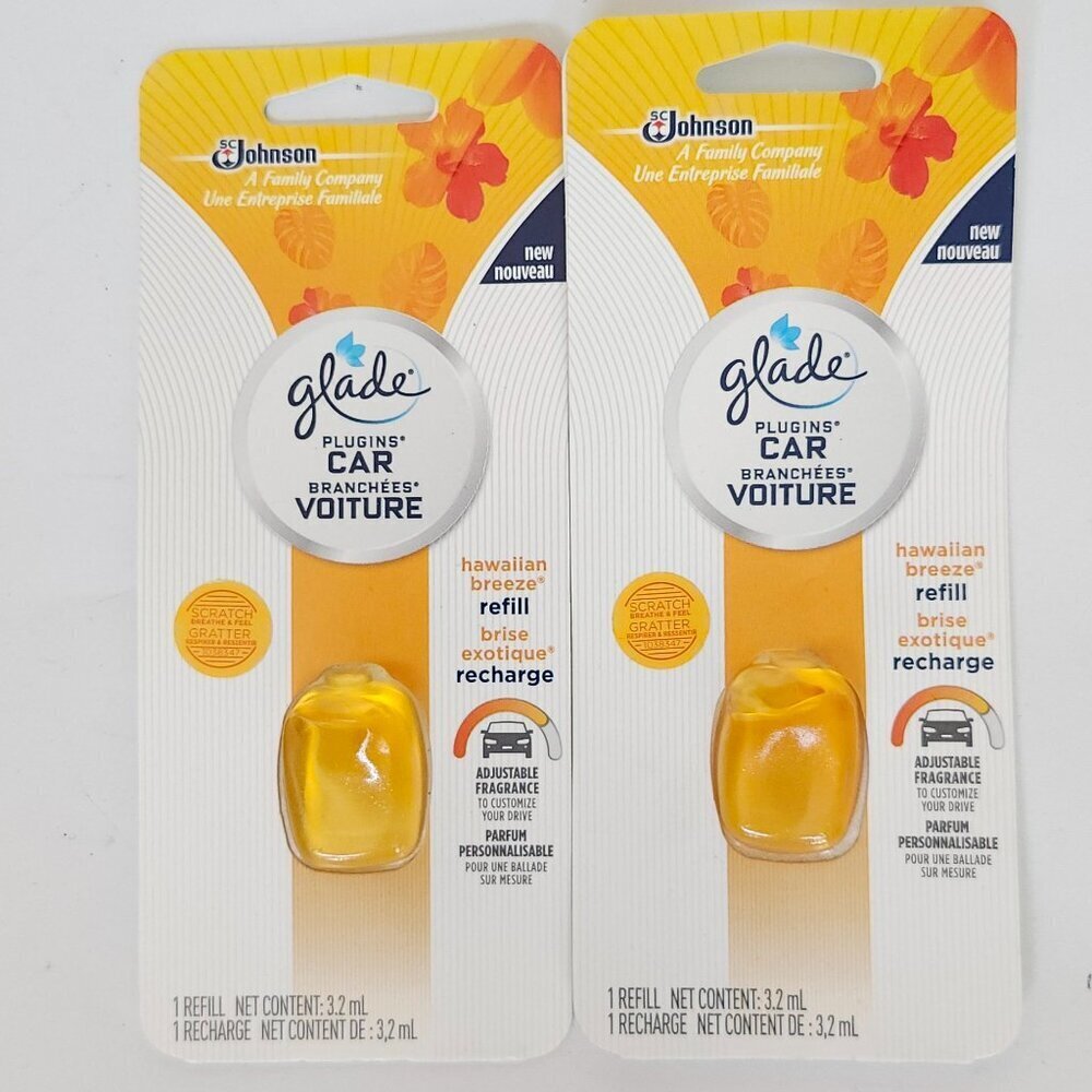 GLADE Car Plugins Refills Lot of 2 Hawaiian Breeze BNIP